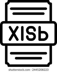 Xlsb icons file type. spreadsheet files document icon with outline design. vector illustration