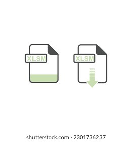 XLSM Format Download Icon - Format Extension File Icon Vector Illustration For Web and Graphics Design.