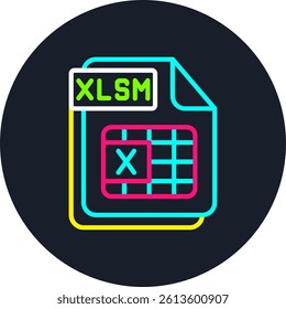 XLSM Line Multi Colour Circle