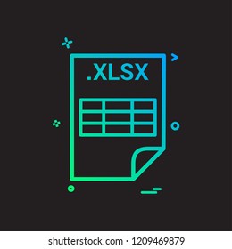XLSX application download file files format icon vector design