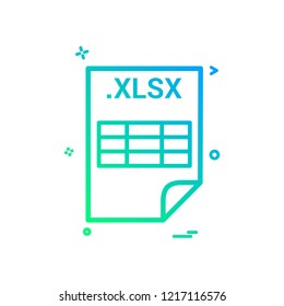 XLSX application download file files format icon vector design