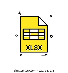 xlsx file file extension file format icon vector design