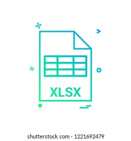 xlsx file file extension file format icon vector design