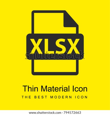 XLSX file format extension bright yellow material minimal icon or logo design