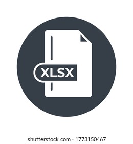 XLSX File Format Icon. XLSX extension filled icon.