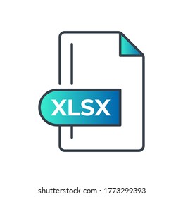 XLSX File Format Icon. XLSX extension gradiant icon.