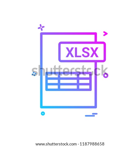 xlsx file format icon vector design