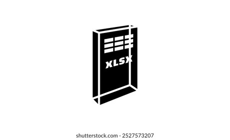 Icono de archivo XLSX, silueta aislada negra