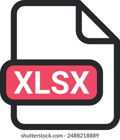 XLSX file icon vector. symbol, sign