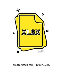 XLSX file type icon design vector