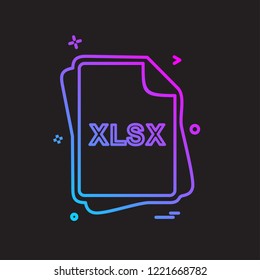XLSX file type icon design vector