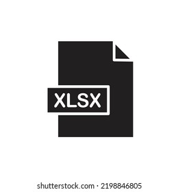 Xlsx format document icon design. Xlsx concept vector icon isolated on white background.