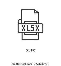 xlsx icon. Thin line xlsx icon from artificial intellegence collection. Outline vector isolated on white background. Editable xlsx symbol can be used web and mobile