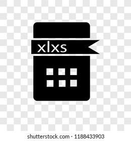 Xlsx vector icon isolated on transparent background, Xlsx transparency logo concept