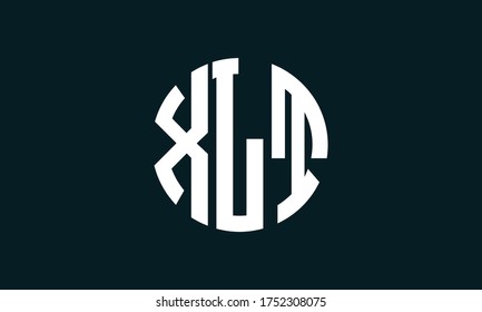 XLT Circle Emblem Abstract Monogram Letter Mark Vector Logo Template