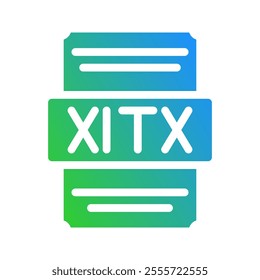 Xltx spreadsheet file symbol with sleek colored gradient elements.