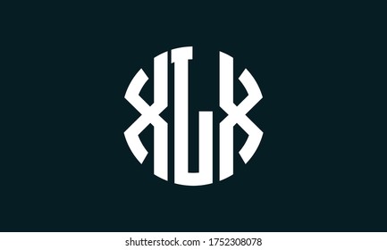 XLX Circle Emblem Abstract Monogram Letter Mark Vector Logo Template