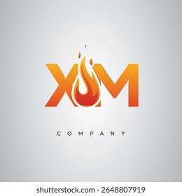 XM Creative Fire Letter Logo Design