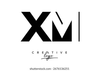 Logotipo creativo minimalista de espacio negativo de XM con monograma moderno para marca y logotipo de marca comercial con letras iniciales Diseño de logotipo para marca.