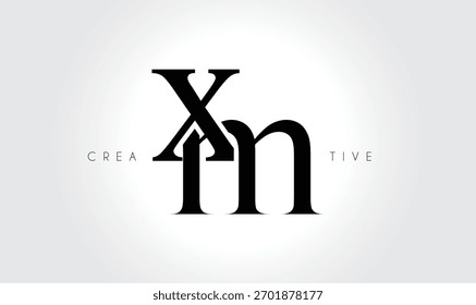 XM  Elegant Serif Monogram Logo – Luxury Lowercase Typographic Lettermark for Modern Branding