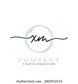 XM handwriting initial logo vector logo template with brush