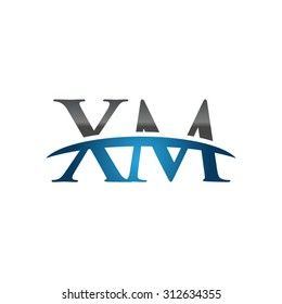 XM initial company blue swoosh logo