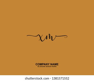 XM Initial handwriting logo vector