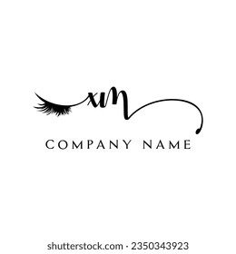 XM initial Logo lash logo eyelash vector modern