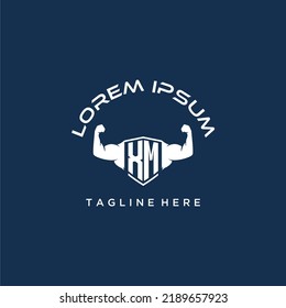 Monograma inicial XM para equipos o logotipo de gimnasio con diseño de estilo creativo