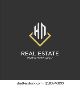 XM initial monogram logo for real estate with polygon style