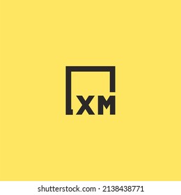 XM initial monogram logo with square style design