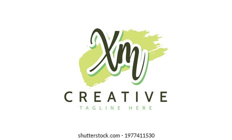 XM Initials, handwriting logo vector