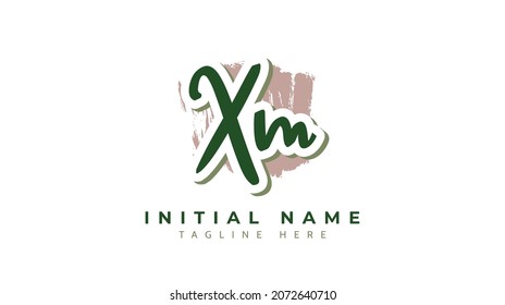 Xm Initials, handwriting logo vector