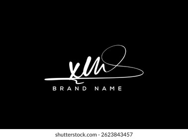 XM letter beauty handwriting vector logo. 