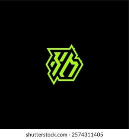 XM letter cool and dynamic monogram esport gaming initial logo design concept