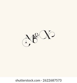 XM letter elegancy and beauty in one look wedding caligraphic logo with monogram concept