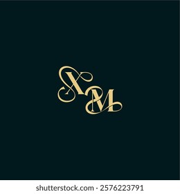 XM letter elegant and curvy style monogram wedding logo initial bold concept design