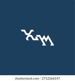 Logotipo moderno del monograma del estilo del techno minimalista del diseño inicial del concepto del esport de la letra de XM