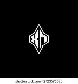 XM carta inicial logotipo esport conceito techno estilo de corrida design moderno monograma de jogos