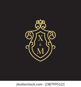 XM line vintage initial logo in high quality professional design that will print well across any print media