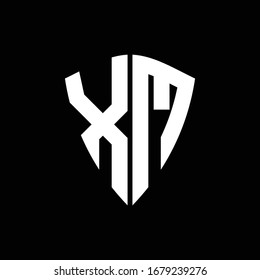 XM logo monogram with shield shape design template