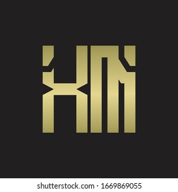 XM Logo with squere shape design template with gold colors