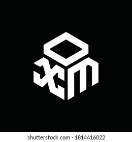 XM monogram logo with 3 cube style design template isolated on black background