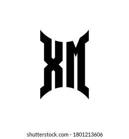 XM monogram logo with curved side design template