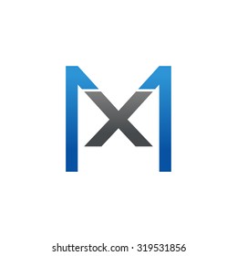 XM MX initial company square M logo blue