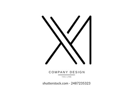 XM, MX, X, M Abstract Letters Logo Monogram Design Vector