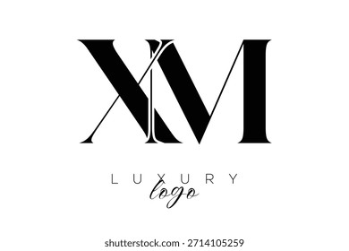 Letra XM Serif Monogram Tipografia Logotipo para identidade de marca premium elegante