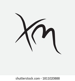 Xm tagline initial letter logo vector template sign symbol icon