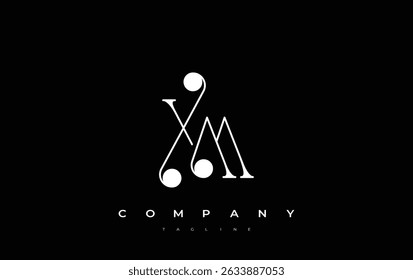 XM Typography Logo Design. Stylish monogram design depiction featuring the letters X and M combined in an artistic signature style, delivering a unique and creative visual representation.