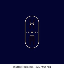 XM wedding lie monogram with high quality professional design that will print well across any print media